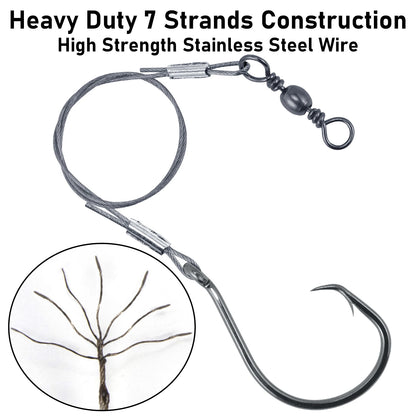 HookUpCo. Stainless Steel Circle Hooks Rig 5pcs - HookUpCo.