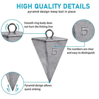 HookUpCo. Pyramid Sinkers for Saltwater Fishing - HookUpCo.