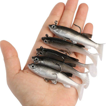 HookUpCo. 5-Piece Soft Fishing Lure Set