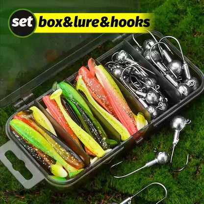 Versatile 50pc Swimbait Lure Kit with Jig Heads for Fishing