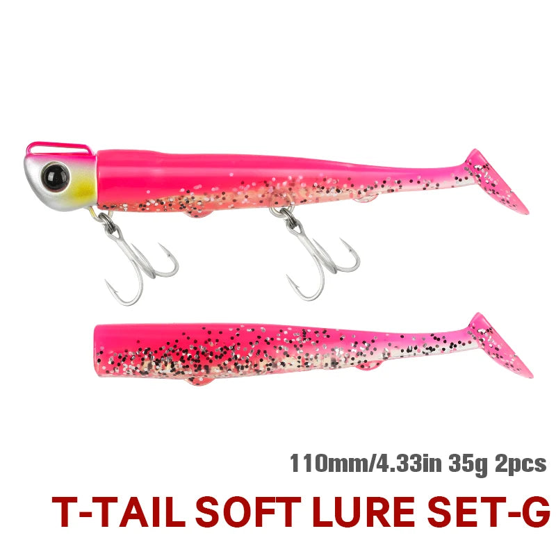 HookUpCo. 110mm Long Casting Soft Lure Set