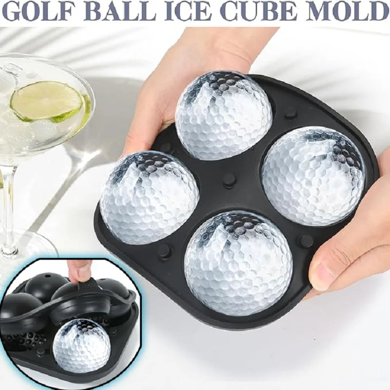 Golf Ball Ice Mold - Reusable Silicone Whiskey Chillers