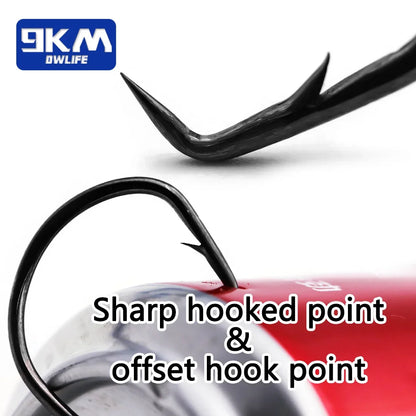 HookUpCo. Offset Barbed Fishing Hooks Set 25-50Pcs - HookUpCo.