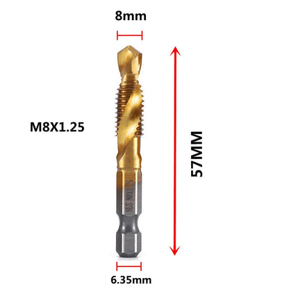 HookUpCo. Titanium Hex Shank Metric Tap Drill Bit Set