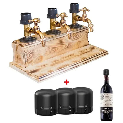 Rustic Wood Faucet Whisky Liquor Dispenser