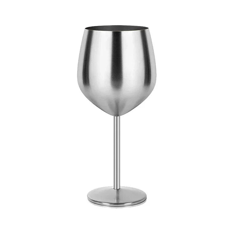 Elegant Stainless Steel Wine Goblet - 500ML
