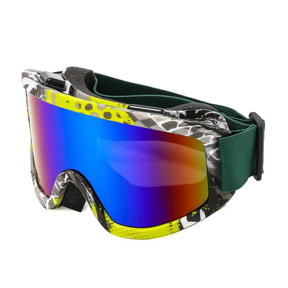 Large Frame Ski Goggles with Colorful Anti-Glare Lens