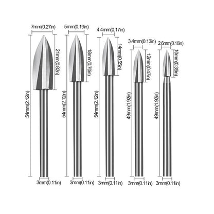 HookUpCo. Wood Carving Drill Bits Set 5 Pcs