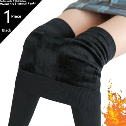 Warm High Waist Velvet Leggings for Women - Casual Comfort