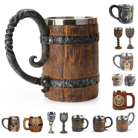 Viking Style Double Wall Insulated Beer Mug for All Beers