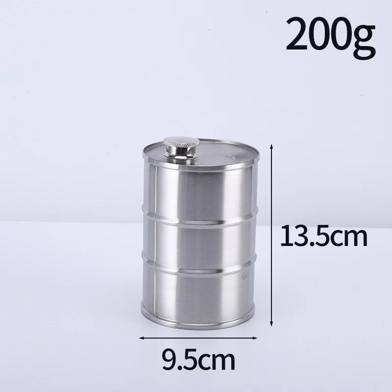 Portable Stainless Steel 25oz Oil Drum Water Bottle Flask