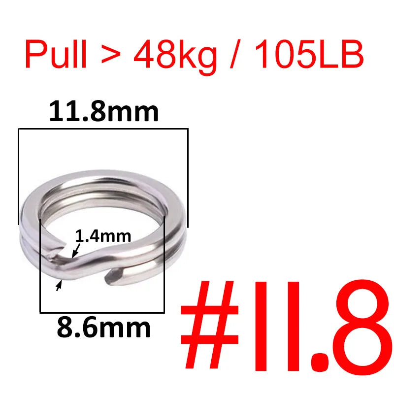 HookUpCo. Stainless Steel Fishing Split Rings 50pcs - HookUpCo.