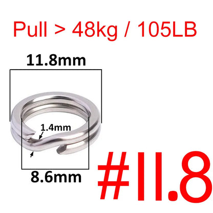 HookUpCo. Stainless Steel Fishing Split Rings 50pcs - HookUpCo.
