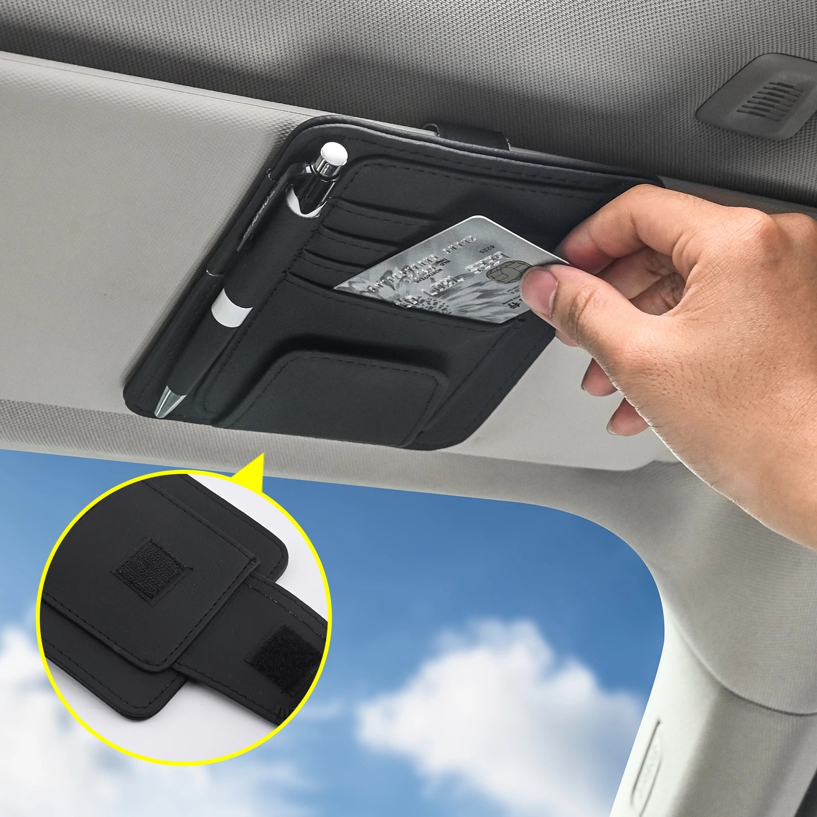 HookUpCo. Car Sun Visor Organizer with Pockets - HookUpCo.