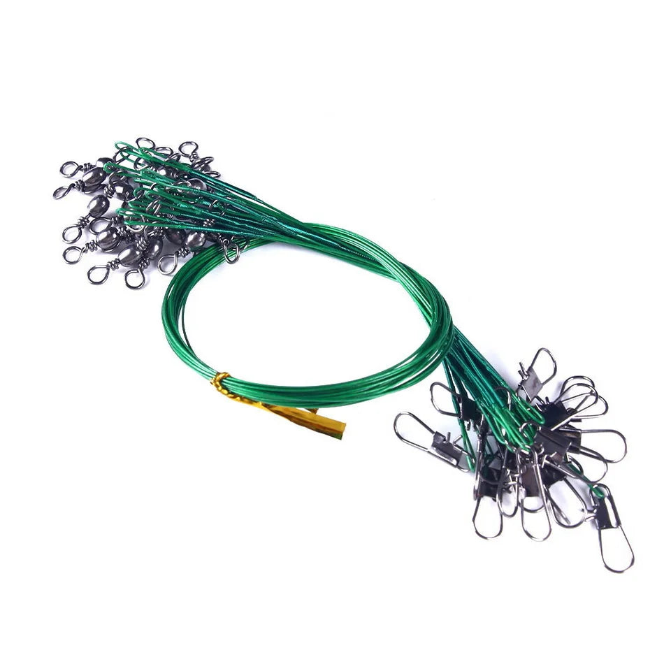 HookUpCo. Steel Fishing Leader with Swivel 30cm - HookUpCo.