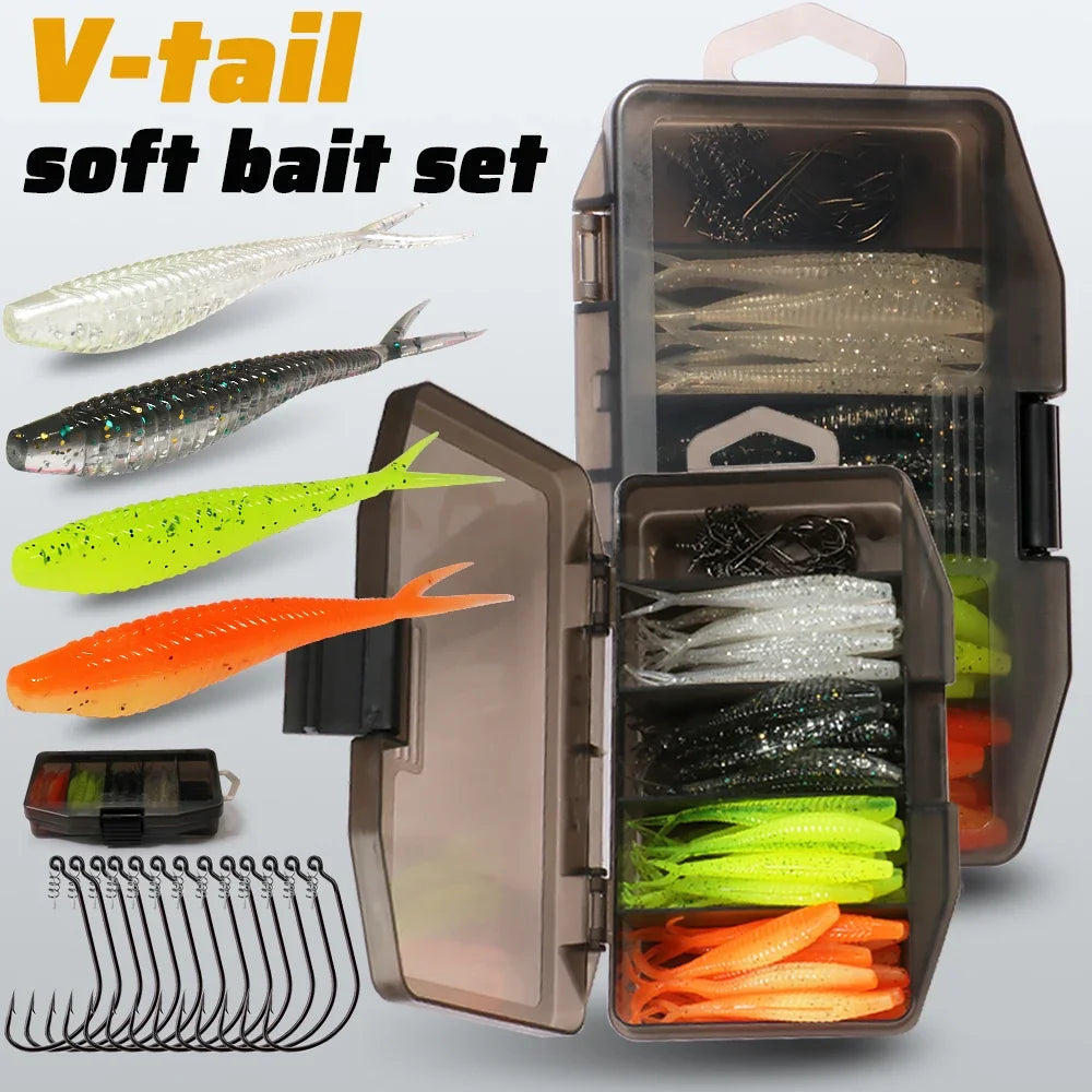 HookUpCo. 70-Piece Soft Lure Set - HookUpCo.