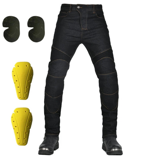 Durable Anti-Fall Motorcycle Riding Jeans for All Seasons