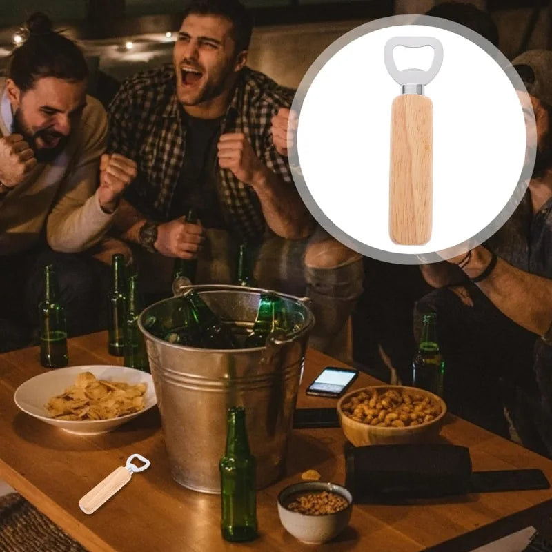 Solid Wood Beer Bottle Opener by HookUpCo.