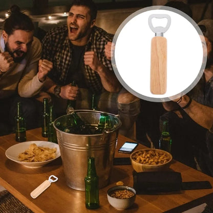 Solid Wood Beer Bottle Opener by HookUpCo.