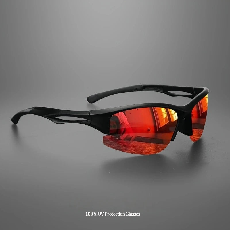 HookUpCo. Polarized Half-Rim Sports Sunglasses for Outdoors