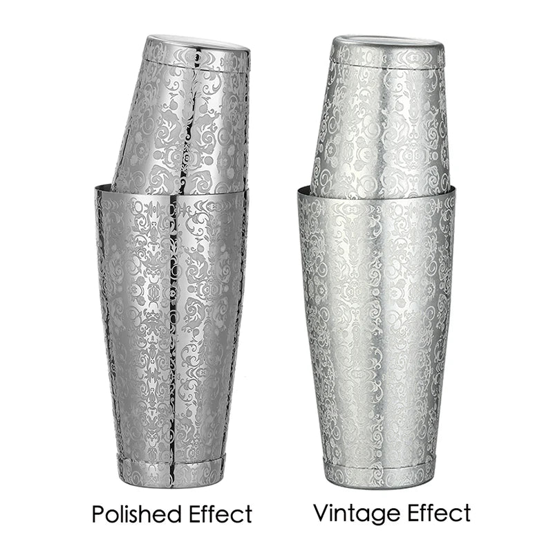 HookUpCo. Etched Pattern Cocktail Shaker Set
