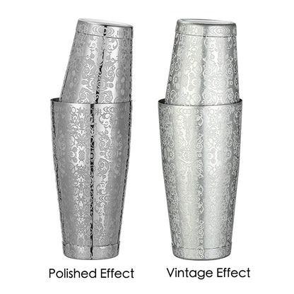 HookUpCo. Etched Pattern Cocktail Shaker Set