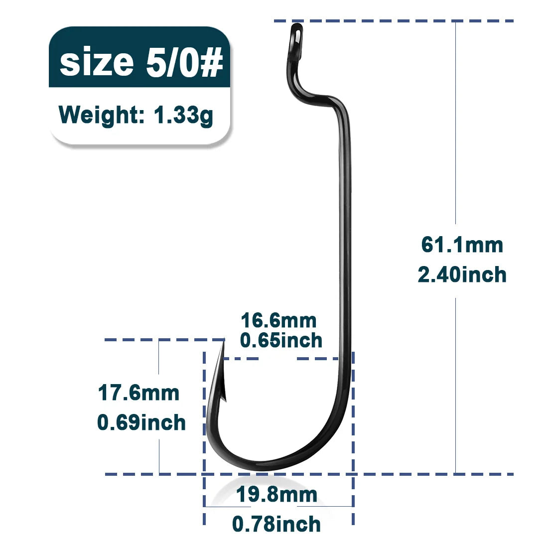 HookUpCo. High Carbon Steel Worm Hooks Set - HookUpCo.
