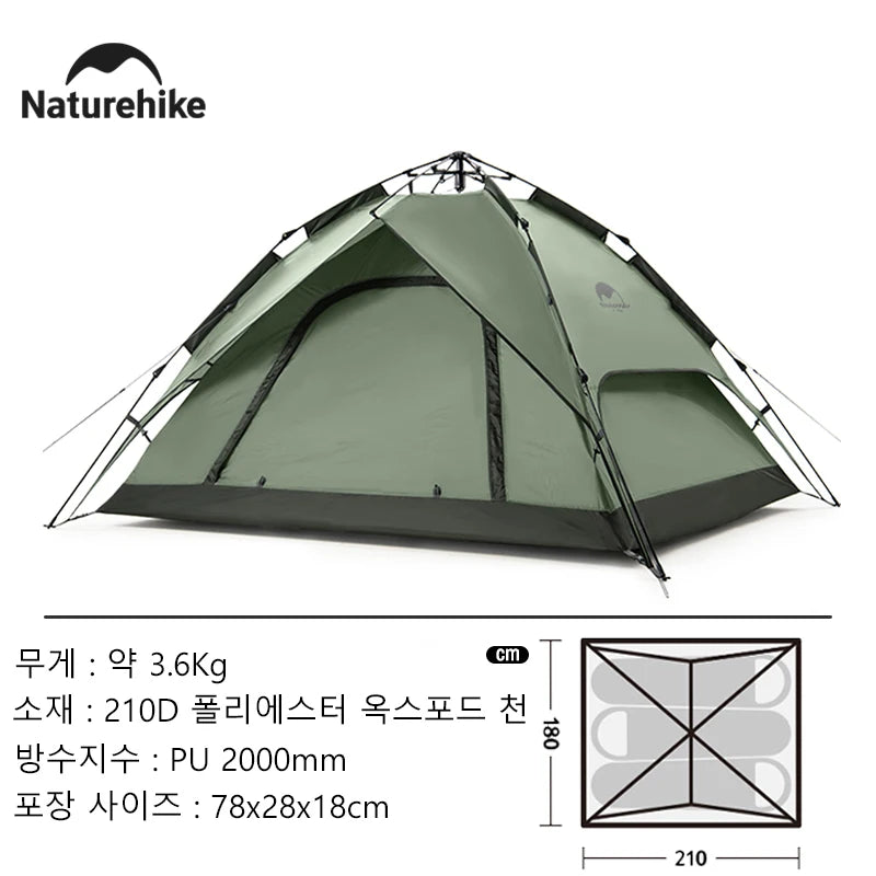 HookUpCo. Waterproof 3-Person Automatic Camping Tent - HookUpCo.