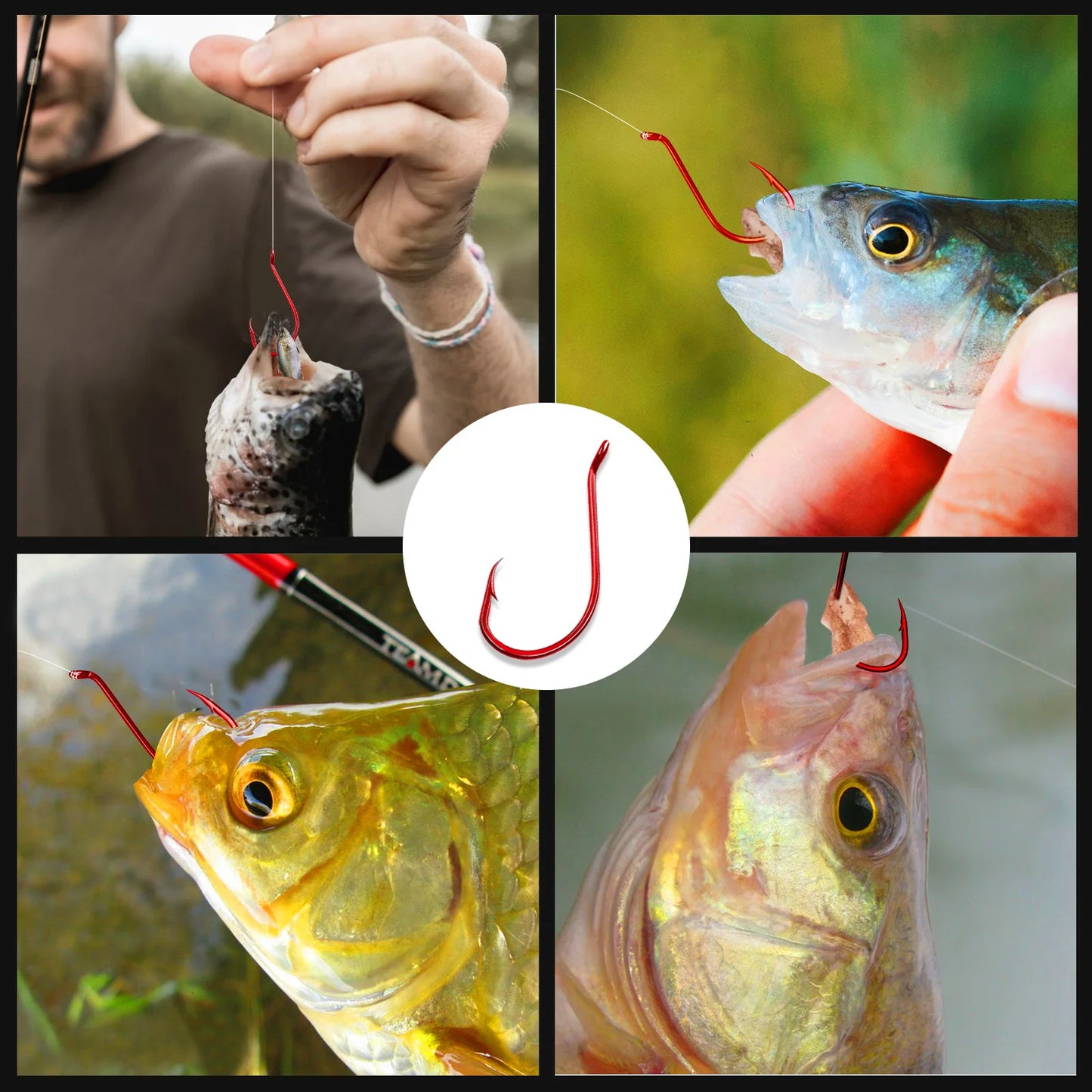 HookUpCo. Red Octopus Circle Hooks, 50-100 PCS - HookUpCo.