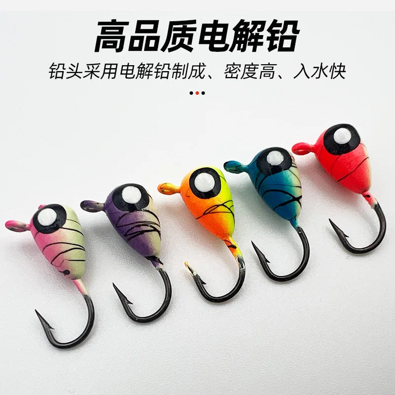 HookUpCo. 53-Piece Luminous Ice Fishing Hook Set - HookUpCo.