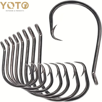 HookUpCo. 50 Premium Carbon Steel Octopus Circle Hooks
