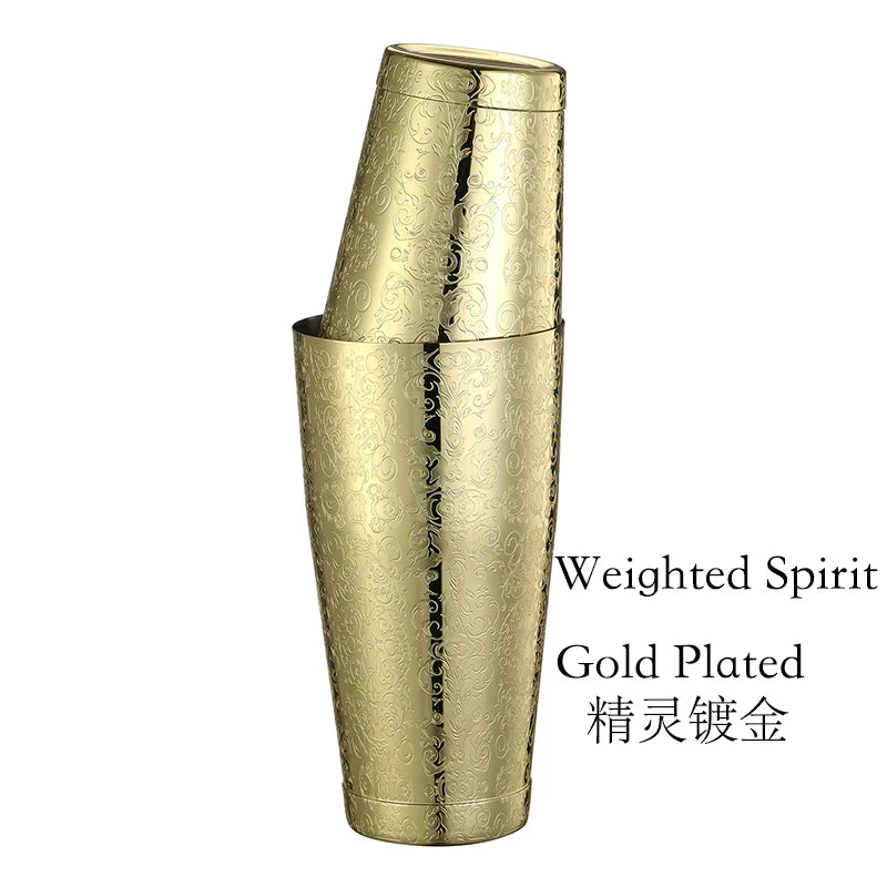 HookUpCo. Etched Pattern Cocktail Shaker Set