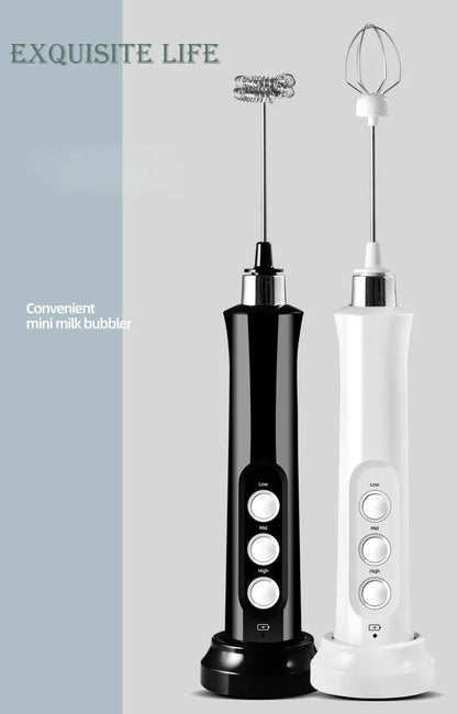 Milk Frother for Cappuccinos -3-in-1 Wireless Electric Milk Foam Machine