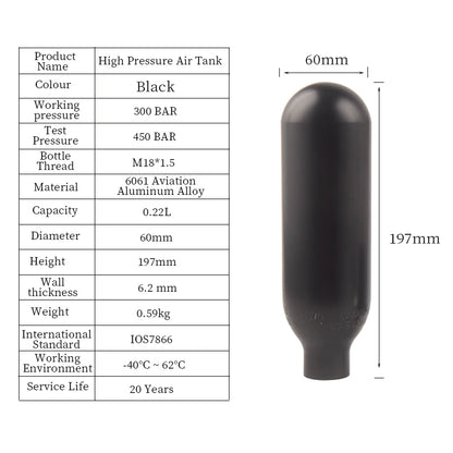 HookUpCo. 4500PSI CO2 Air Tank