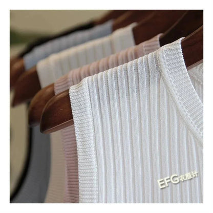 Summer Sleeveless Knit Blouse for Women - Casual Comfort Wear