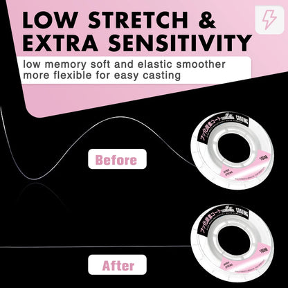 ZUKIBO Japan Fluorocarbon Coating Fishing Line - High Strength