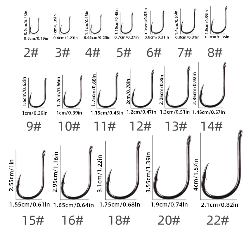 HookUpCo. 100pcs Circle Carp Fishing Hook Set - HookUpCo.