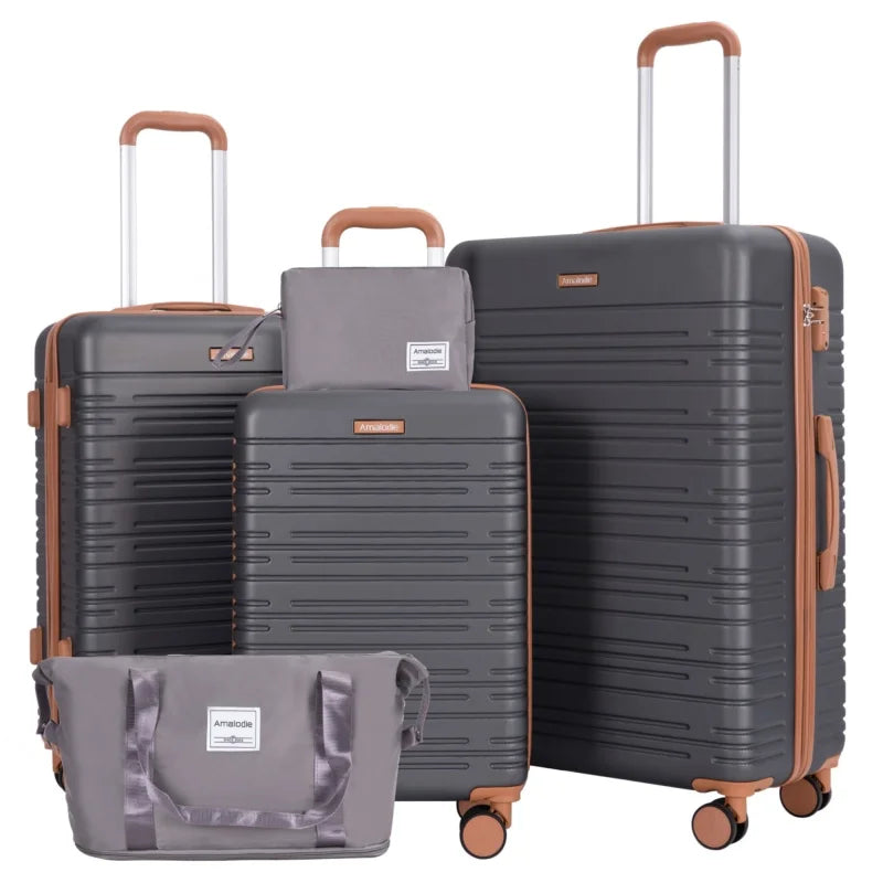 3-Piece Hard Shell Luggage Set with Double Spinner Wheels