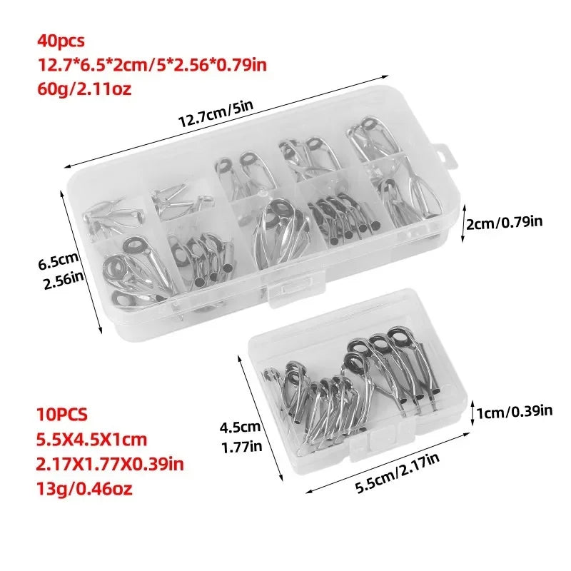 Anti-Tangle Fishing Rod Tip Guide Rings Set