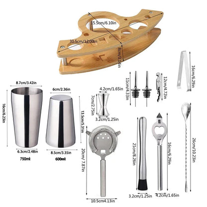 Stainless Steel Cocktail Shaker Set for Parties
