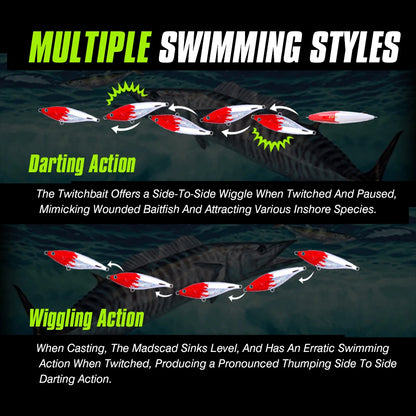 HookUpCo. Heavy Sinking Pencil Fishing Lure - HookUpCo.