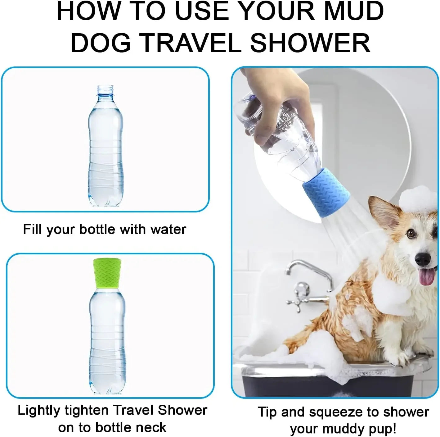HookUpCo. Portable Pet Shower for Easy Cleaning