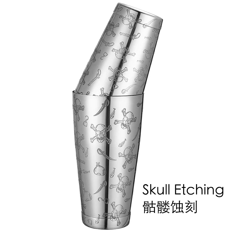 HookUpCo. Etched Pattern Cocktail Shaker Set