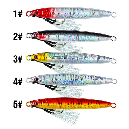 Metal Jigging Lure with 3D Eyes and Sharp Hooks