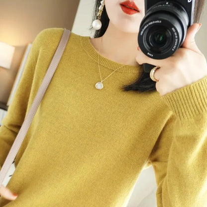 Cozy O-neck Sweater for Women – Autumn Winter Knitwear 2023