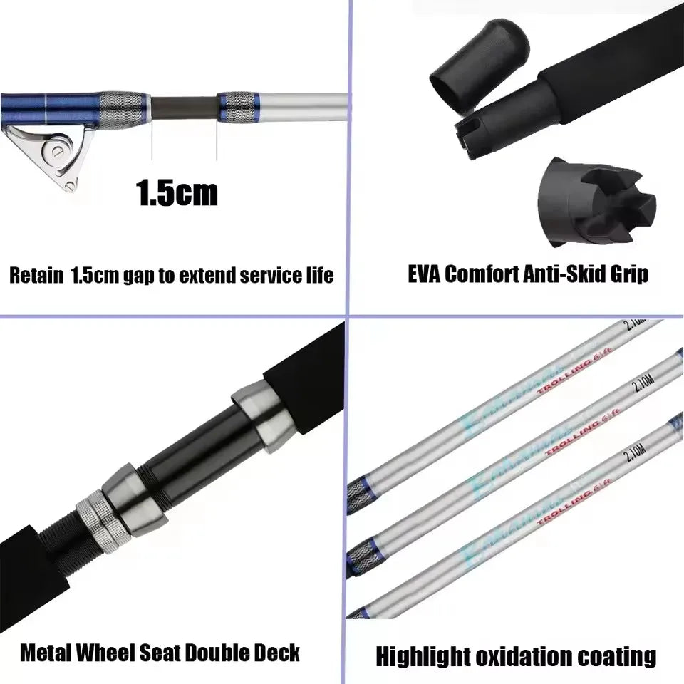 HookUpCo. 2.1M Offshore Trolling Fishing Rod - HookUpCo.