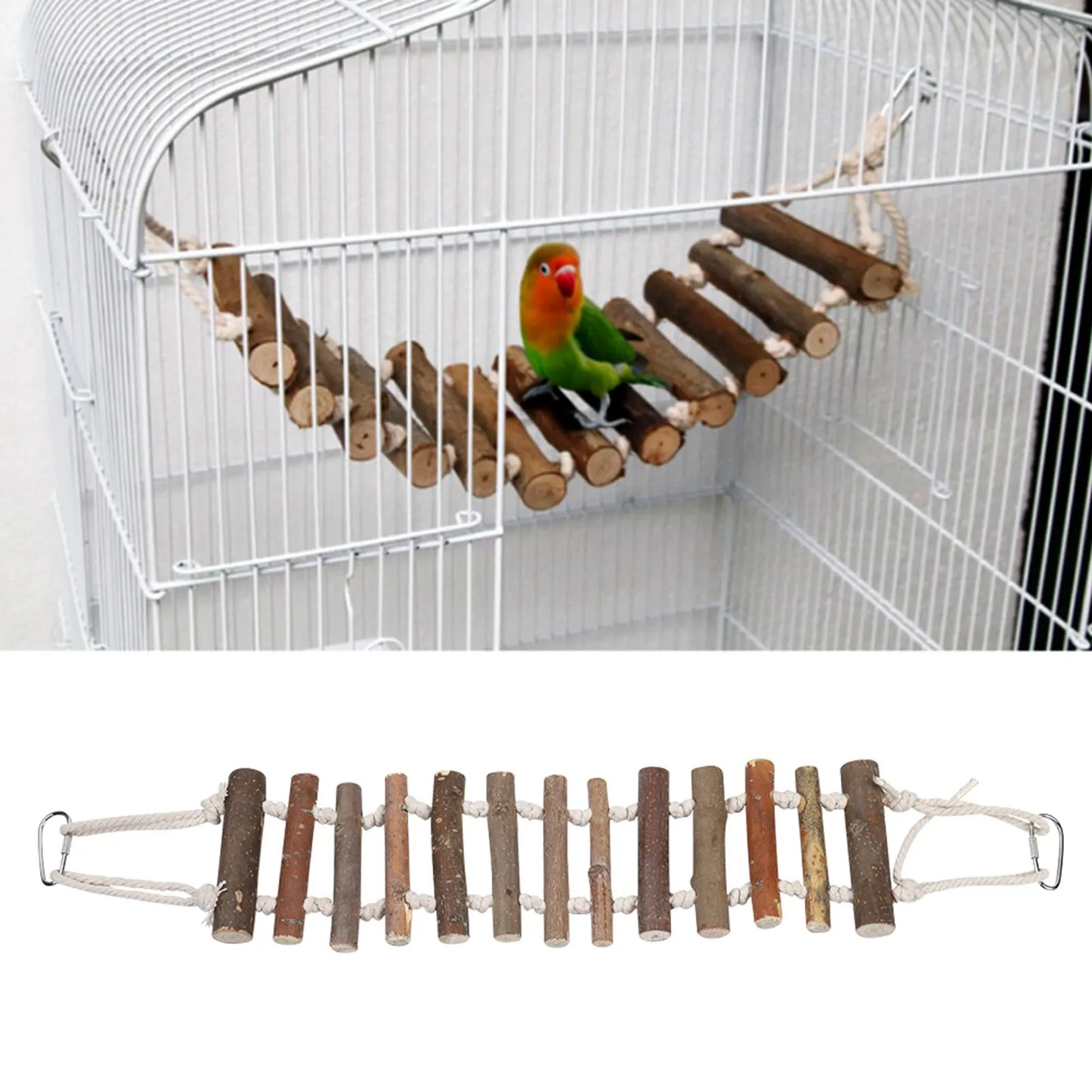 HookUpCo. Natural Wood Ladder Swing for Birds