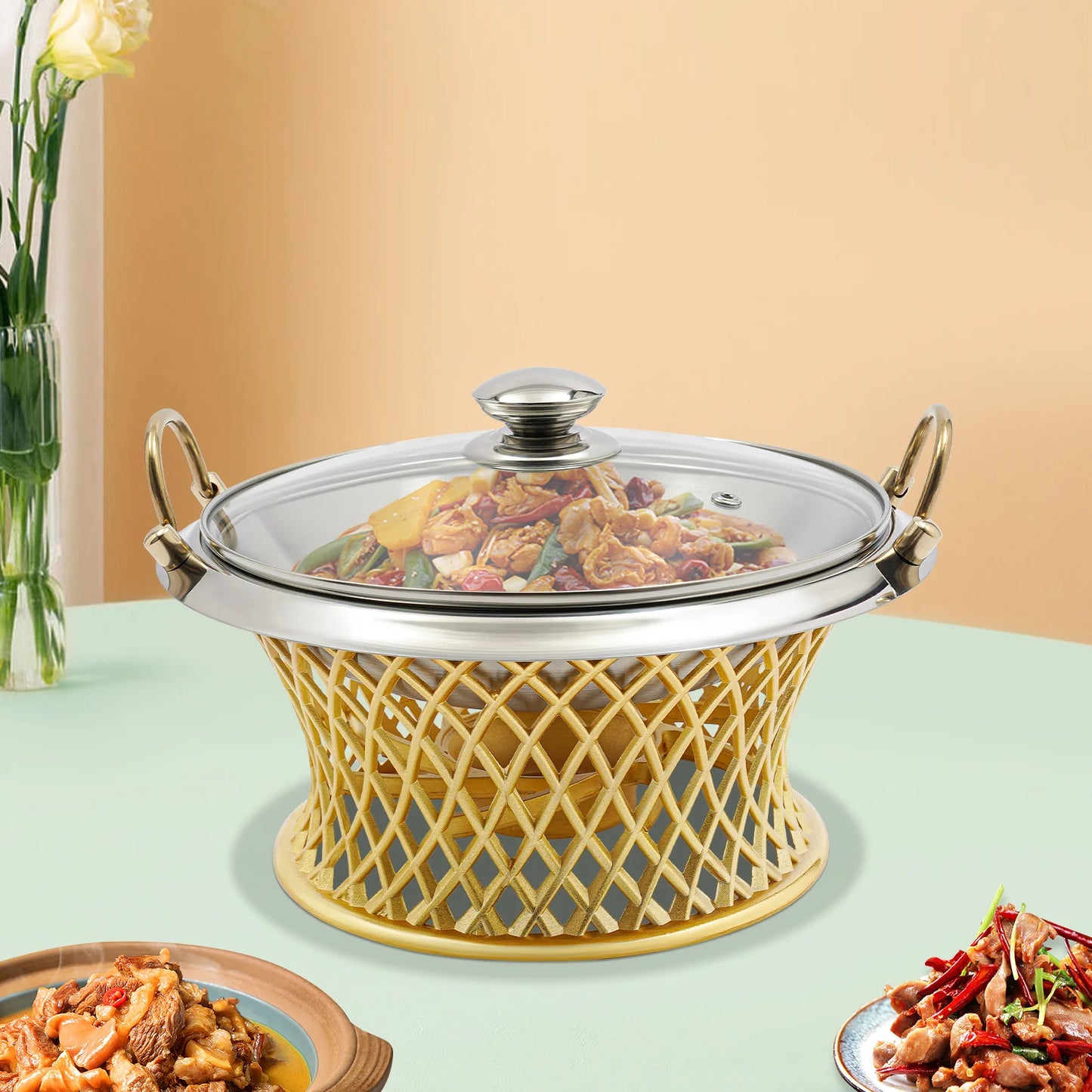 Elegant Round Buffet Chafing Dish