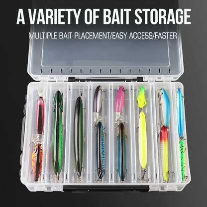 HookUpCo. Double-Sided Large Fishing Tackle Box