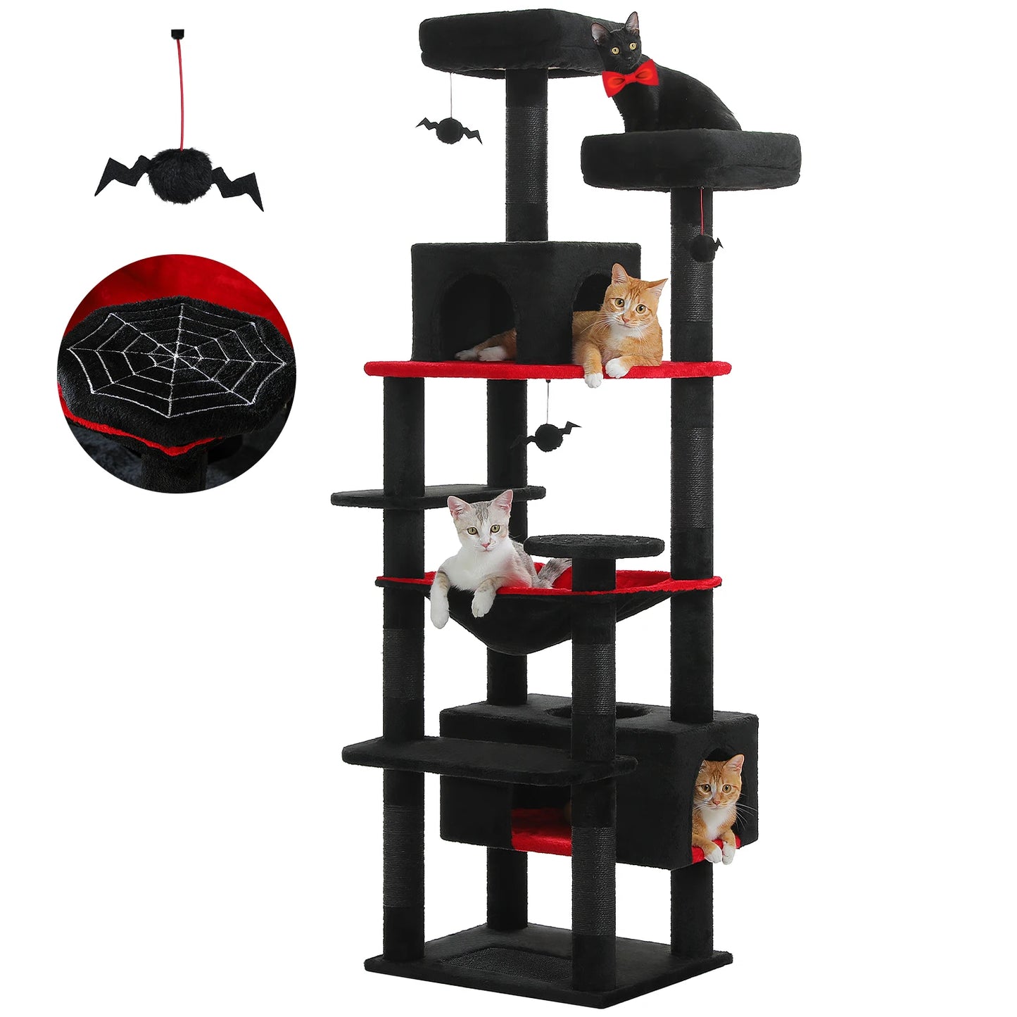 HookUpCo. Large Cat Tree with Hammock and Scratching Posts